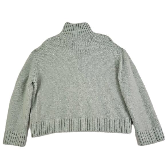 H & M ~Woman Size L~ Light Green Wool/Alpaca Blend Crop Boxy Sweater. - Picture 11 of 16